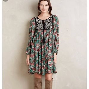 Anthropologie Floreat Ottava peasant dress
